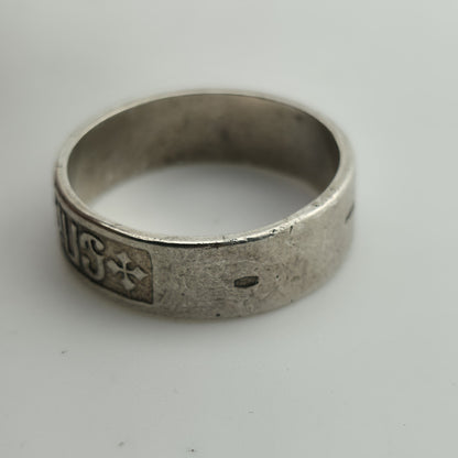 Russian Sterling Silver Ring 925 Band Size 10 Vintage Religious Jewelry USSR