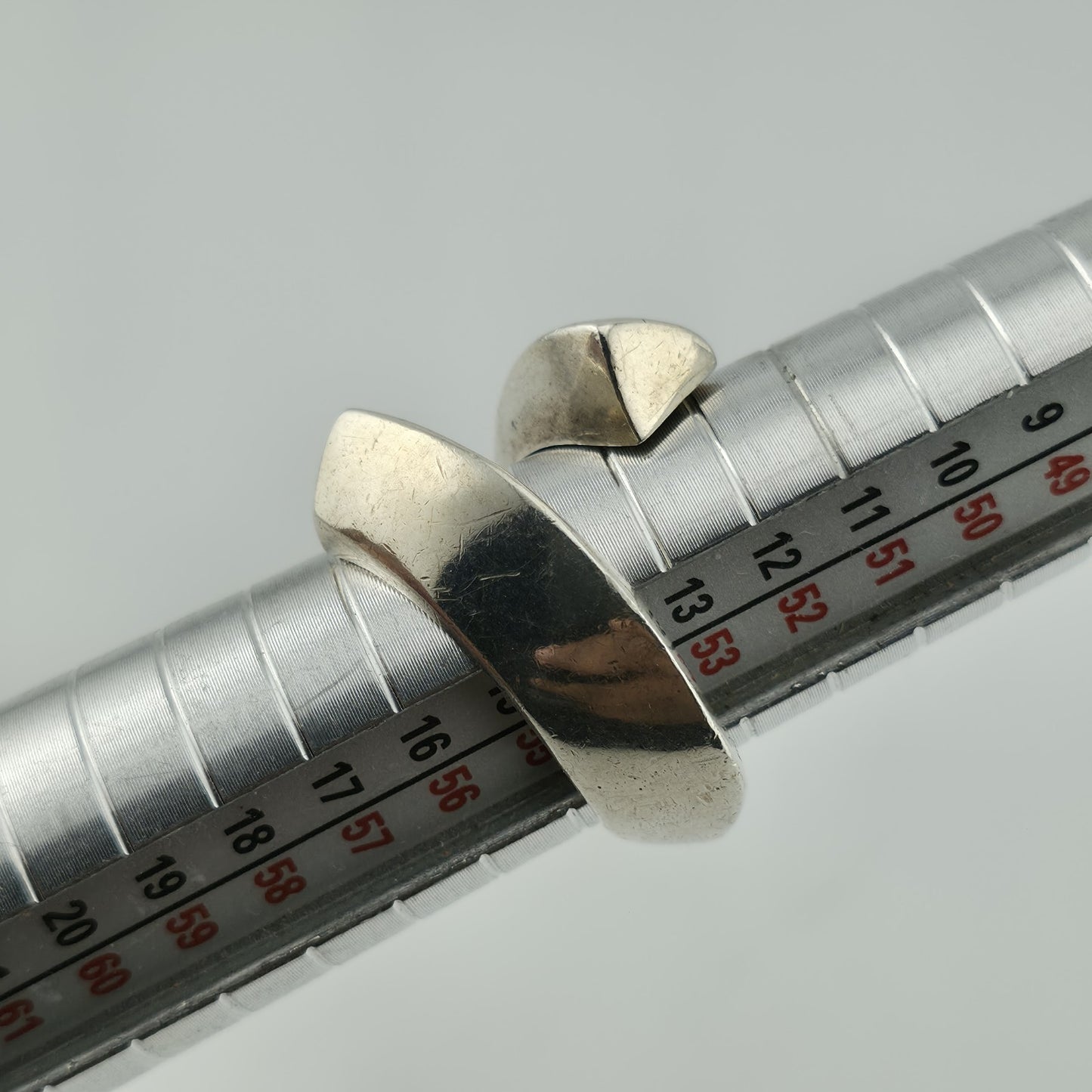 Vintage Ring Sterling Silver Modernist Bypass Size 7 Bold Abstract MCM 925