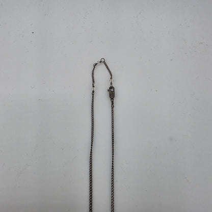 sterling silver Necklace 16 Inches Yellow Glass Beads Vintage