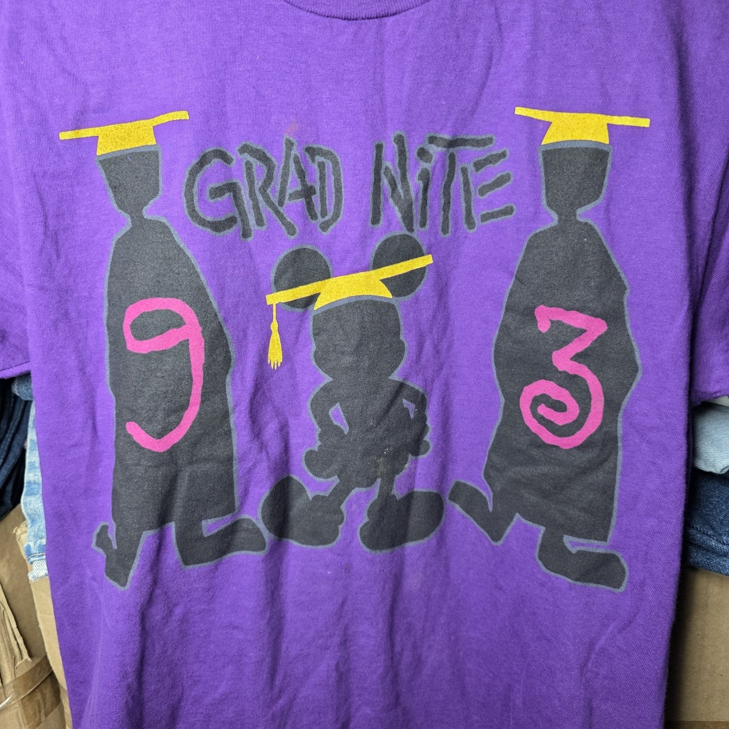 Rare Vintage Disney GradNite 1993 Mickey Mouse Stussy Tee 90s Size Small/Medium