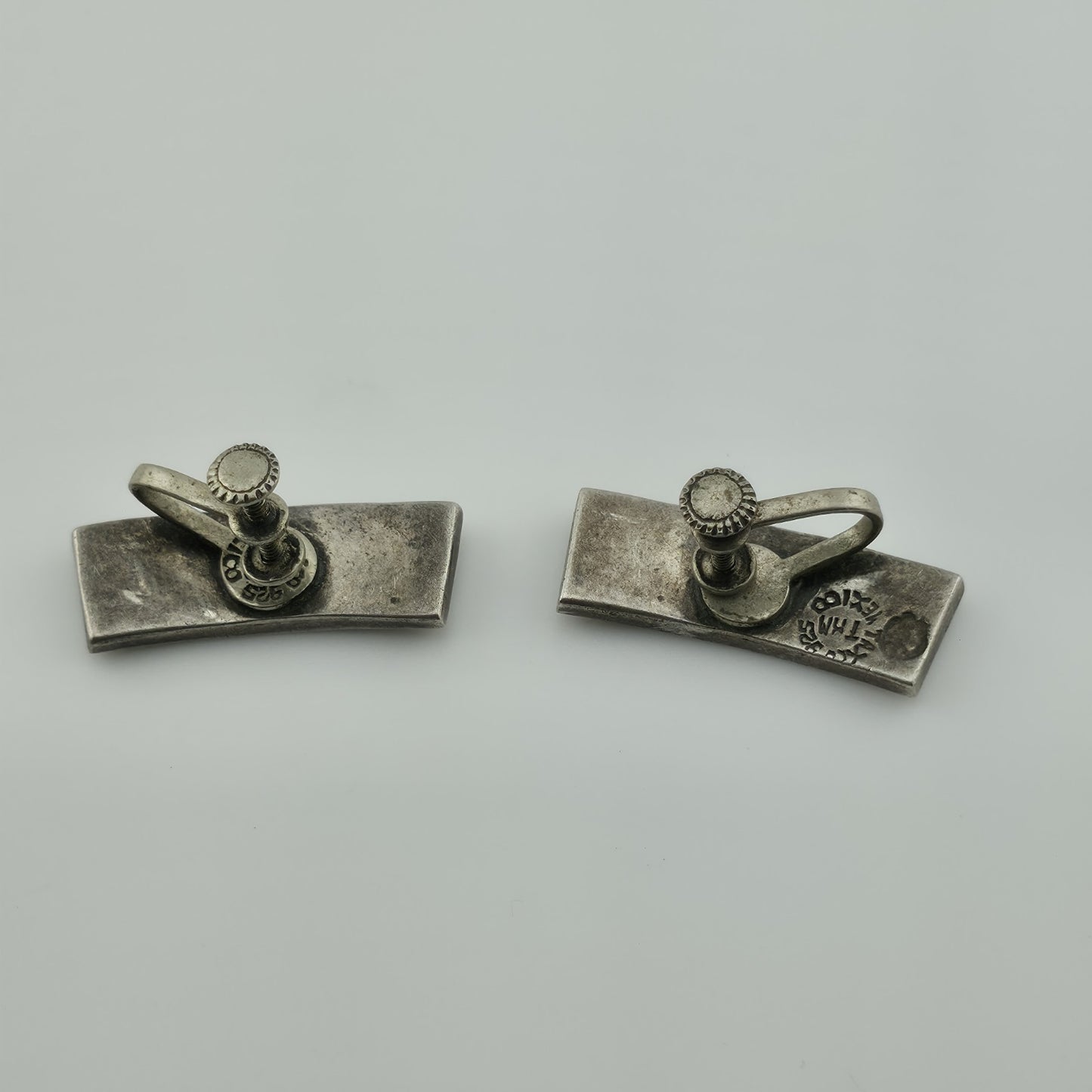 STERLING SILVER Earring ARTISAN MODERNIST Tribal Abstract Vintage Geometric