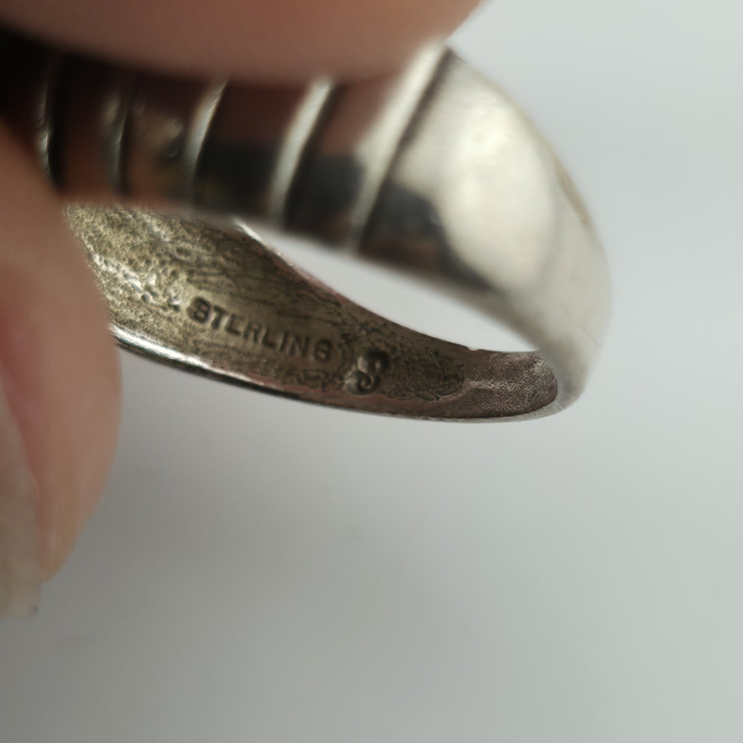 Cellini Ring Sterling Silver Domed Lines Ribbed 925 Size 7.75 Band Ring Vintage