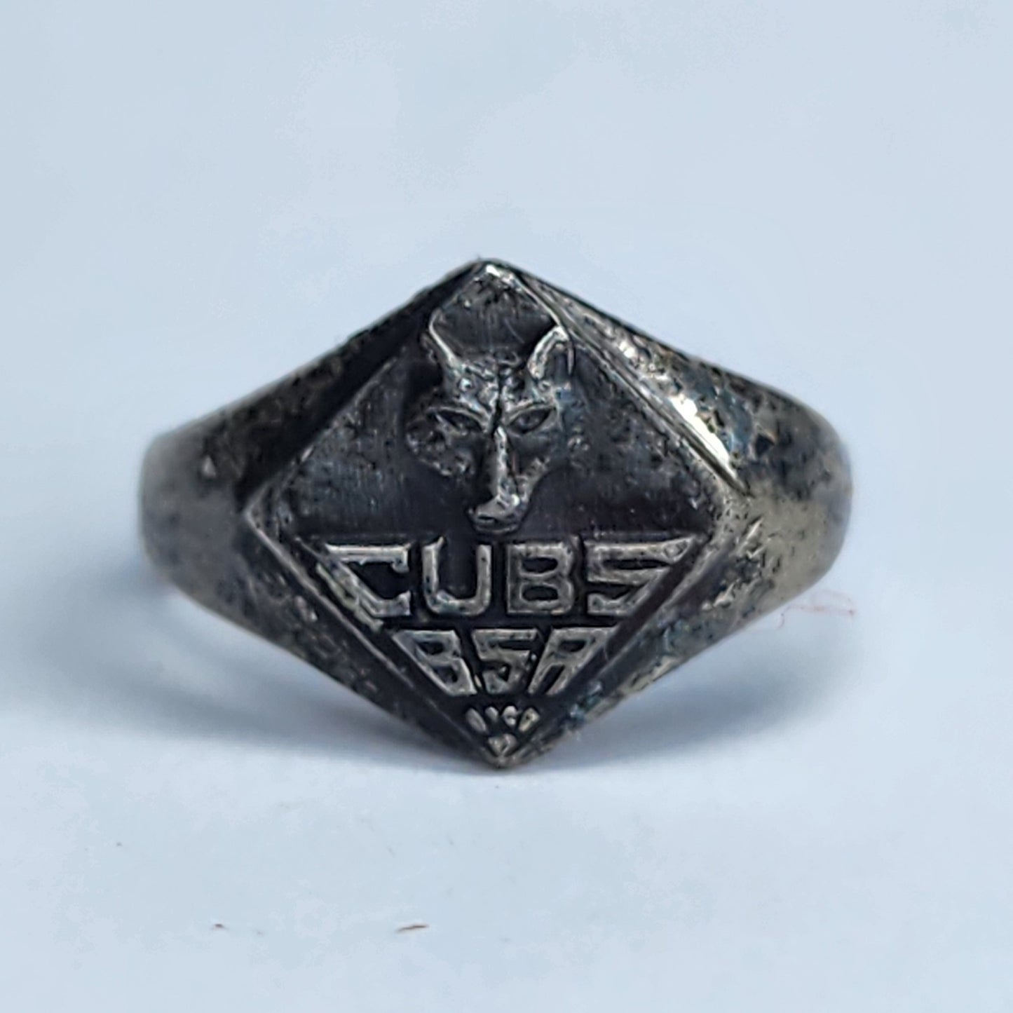 BOY SCOUTS OF AMERICA RING 925 STERLING SILVER CUB SCOUT SZ 7 VINTAGE USA