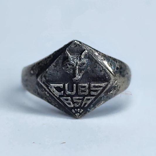 BOY SCOUTS OF AMERICA RING 925 STERLING SILVER CUB SCOUT SZ 7 VINTAGE USA