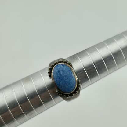 Sterling Silver Ring Oval Turquoise Size 8.76 Vintage