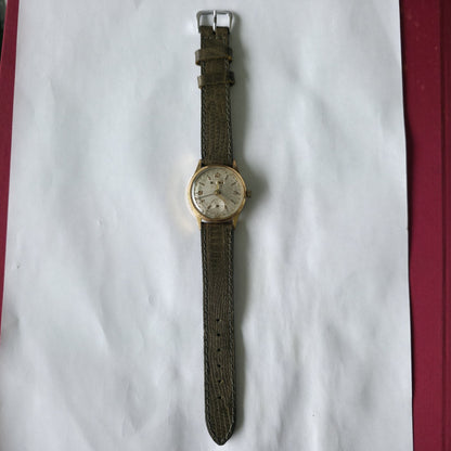 Invicta Triple Calendar Watch 1950s Vintage Champagne Dial Rare Manual Wind Work