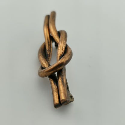VINTAGE BROOCH PIN Knot  ARTISAN LARGE BRONZE ABSTRACT SCULPTURE MODERNIST  2"