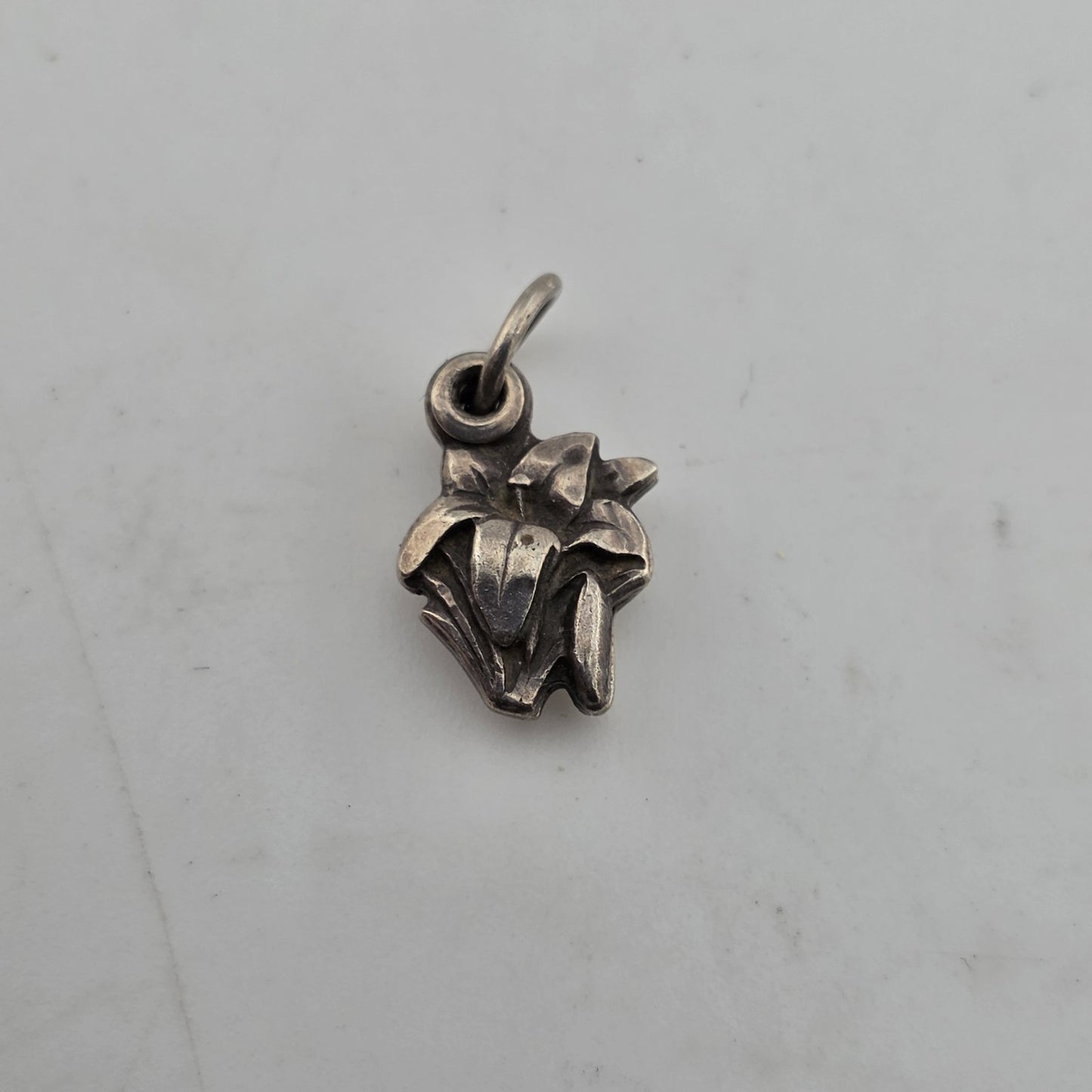 ORNATE ART DECO STERLING SILVER TRIPLE PART FLOWER RELIGIOUS CROSS CHARM 925