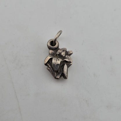 ORNATE ART DECO STERLING SILVER TRIPLE PART FLOWER RELIGIOUS CROSS CHARM 925