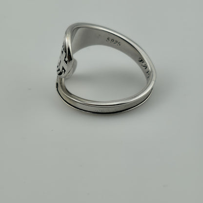 .925 Sterling Silver Wedding Band Ring  Men Women Adjustable Size Polished