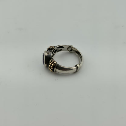Sterling Silver ring Purple Amethyst Stone Twisted Rope Band Size 5.75
