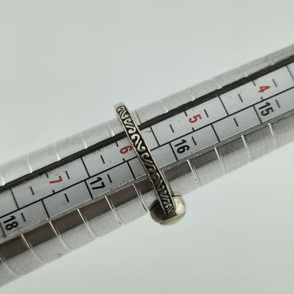 Bask ring sterling silver peridot cabochon band 925 Artisan Stackable 5.75