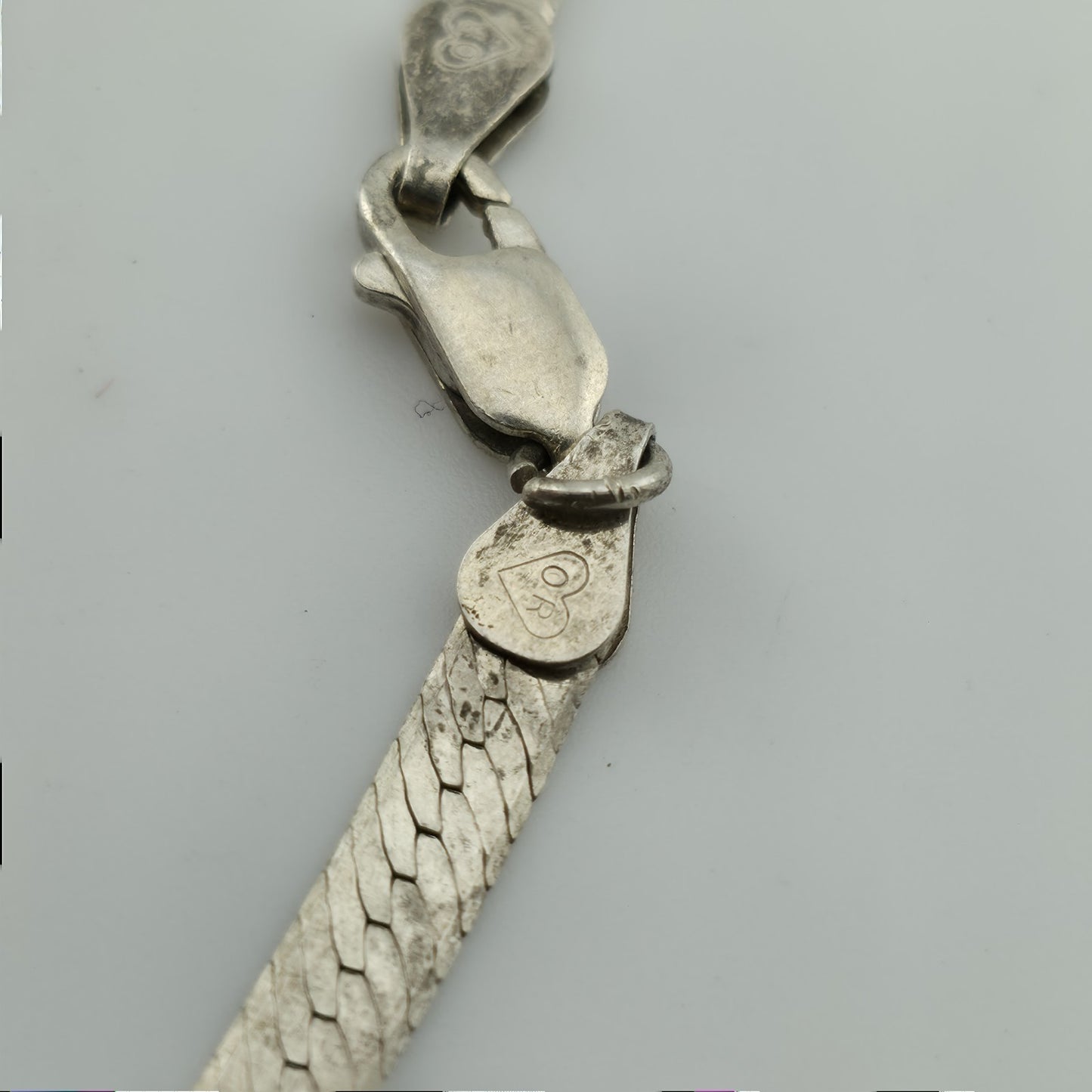 Sterling Silver Herringbone Necklace Solid 925 Italian Chain 18 Inches