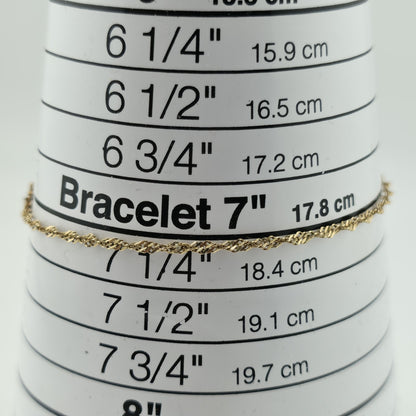 14K Yellow Gold Singapore Chain Bracelet  ITALY 1.8mm 7" Vintage