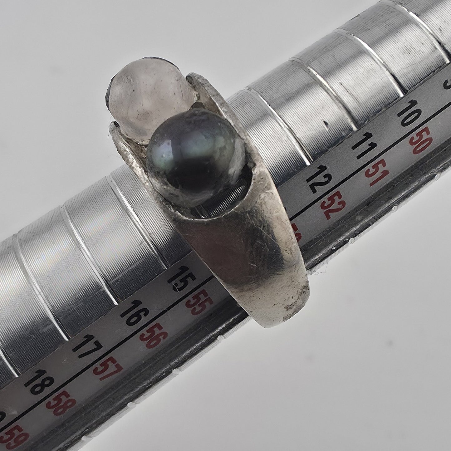 Sterling Silver Ring Three Stones 6.9g  Size 7