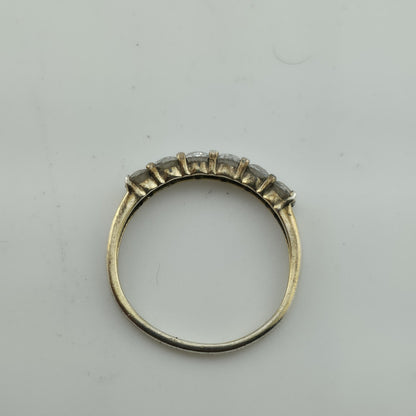 Ring Sterling Silver Sackable Band White Colorless Stone Cute Jewelry Size 7