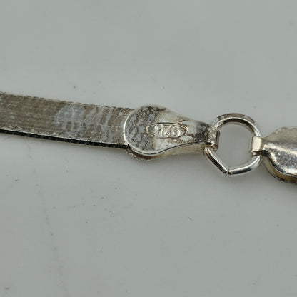 Italy 925 Sterling Silver Herringbone Chain 17” 3mm Lobster Clasp Necklace