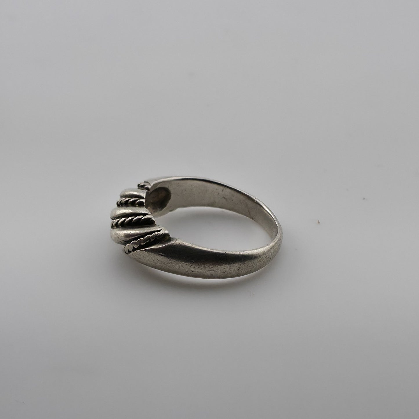 Vintage 925 Sterling Silver Twisted Rope Ring Women’s Statement Band Size 7.25