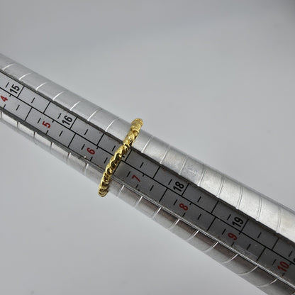 Natural Citrine Ring 925 Sterling Silver Size 6.5 Rope Twist Band Oval Gemstone