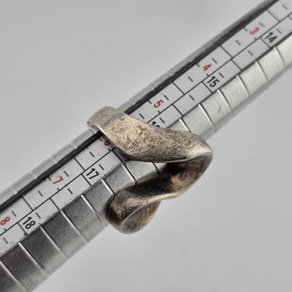 STERLING SILVER Ring MCM MODERN MODERNIST Koppel Abstract SIGNED HEAVY 6.5 VTG