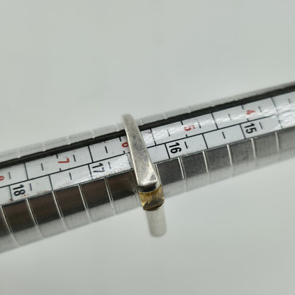 Sterling Silver Ring Yellow Stone Horizontal  Med Century Vintage 5.75 Unique