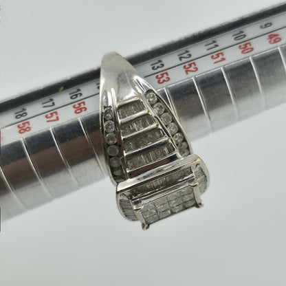 3 CT Diamond 10K Whit Ring Wedding Anniversary Princess cut Diamond Women 7