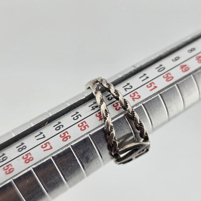 Narcotics Anonymous Sterling Silver Rope Ring  925 NA Size 6.25 Tapered Sober