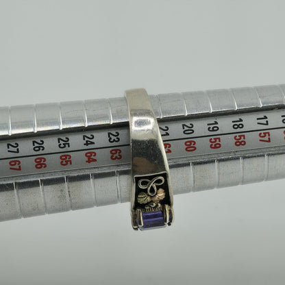 Black Hills Gold Ring Amethyst sterling silver 12k Gold Leaves Size 10 Vintage