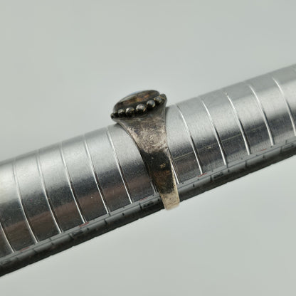 Sterling Silver Ring Oval Turquoise Size 8.76 Vintage