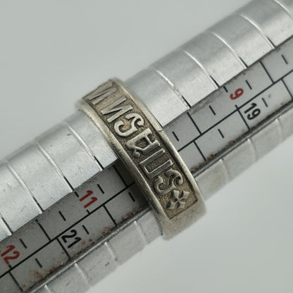 Russian Sterling Silver Ring 925 Band Size 10 Vintage Religious Jewelry USSR