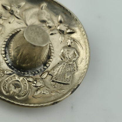 Mexico Silver Sombrero Hat Dangle Earrings Southwestern  Vintage