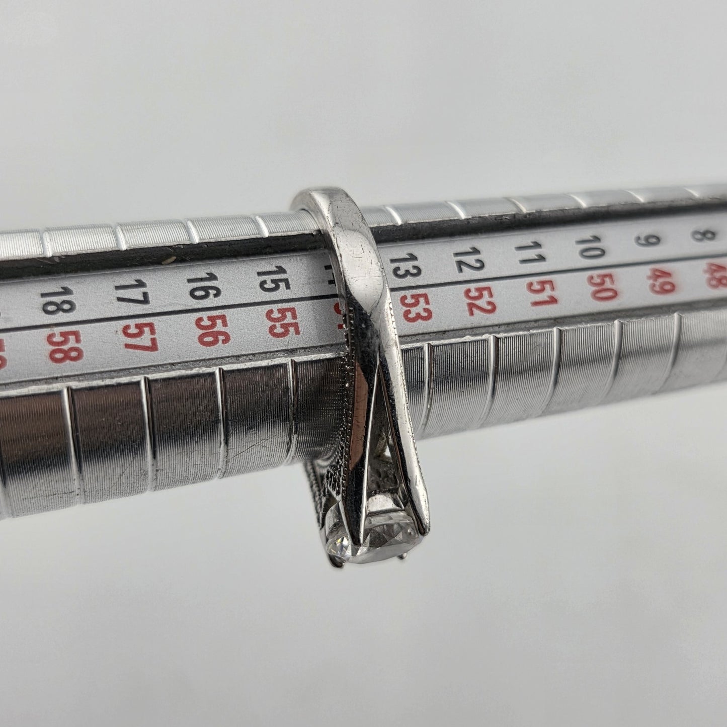 925 Sterling Silver Ring CZ ENGAGEMENT LADY Cute Eiffel tower Size 6.75