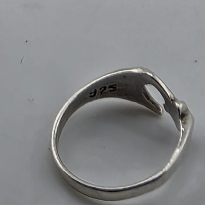 Sterling Silver 925 Crescent Moon Star Islam Symbol Ring Size 6.75