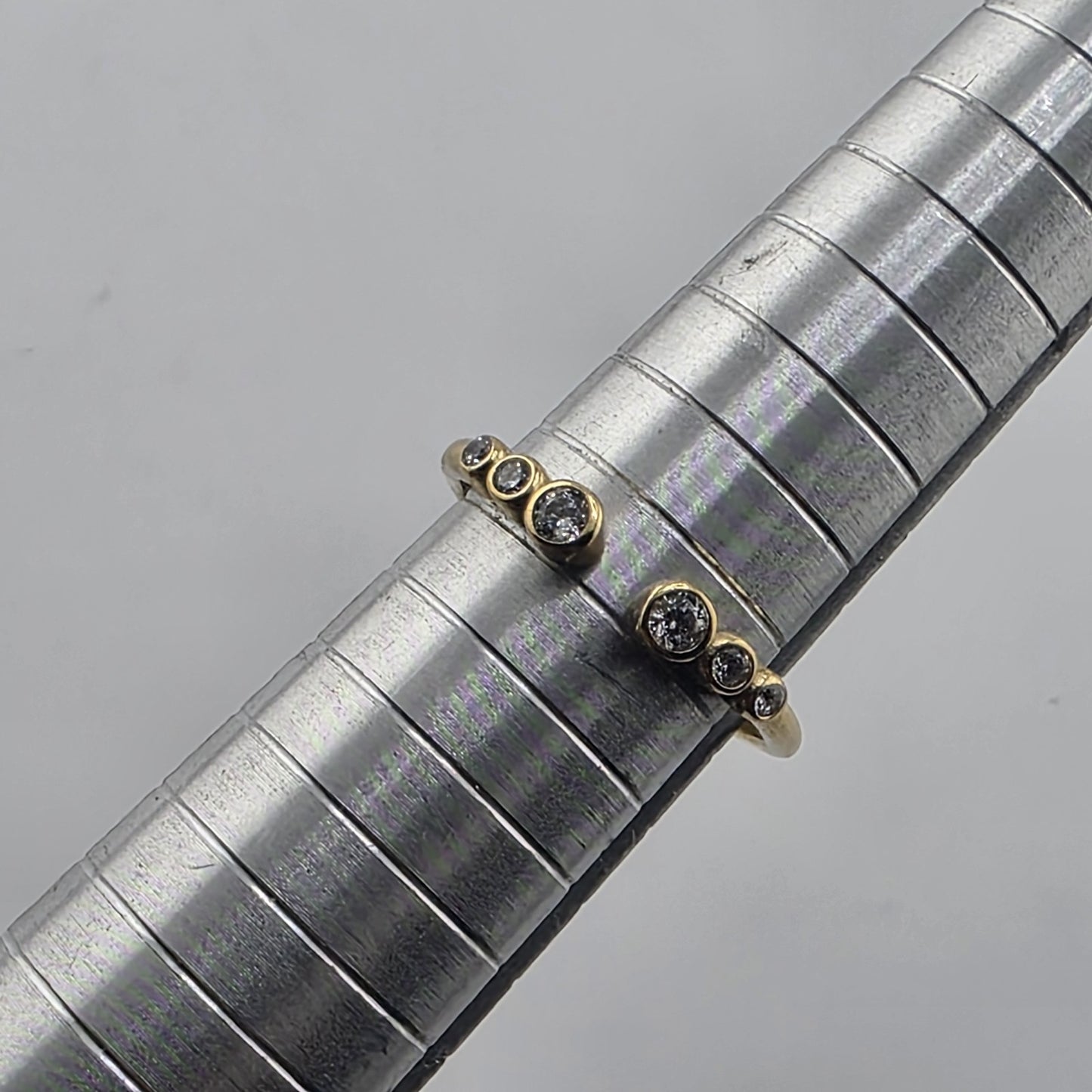 Gold Plated 925 Sterling Silver CZ Adjustable Ring Dainty Stackable Open Band