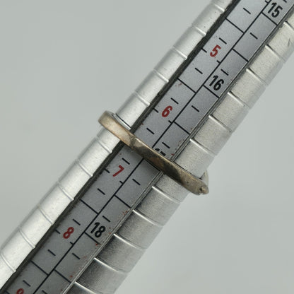 Baltic Amber Sterling Silver Ring Oval Stone Geometrical Modernist 6.5 Polish