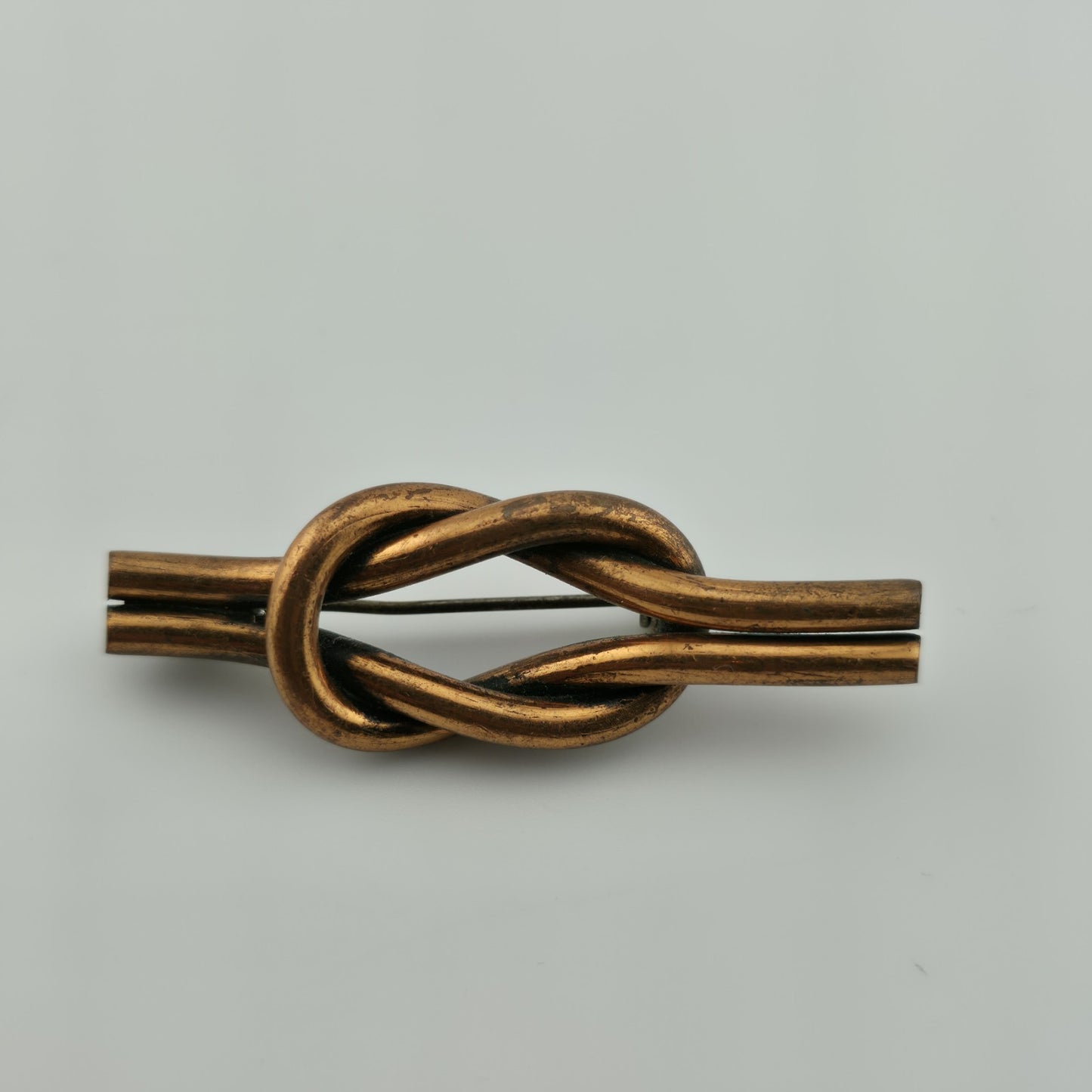 VINTAGE BROOCH PIN Knot  ARTISAN LARGE BRONZE ABSTRACT SCULPTURE MODERNIST  2"