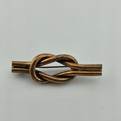 VINTAGE BROOCH PIN Knot  ARTISAN LARGE BRONZE ABSTRACT SCULPTURE MODERNIST  2"