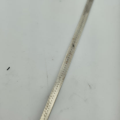 Sterling Silver Herringbone Necklace Solid 925 Italian Chain 18 Inches