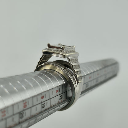 3 CT Diamond 10K Whit Ring Wedding Anniversary Princess cut Diamond Women 7