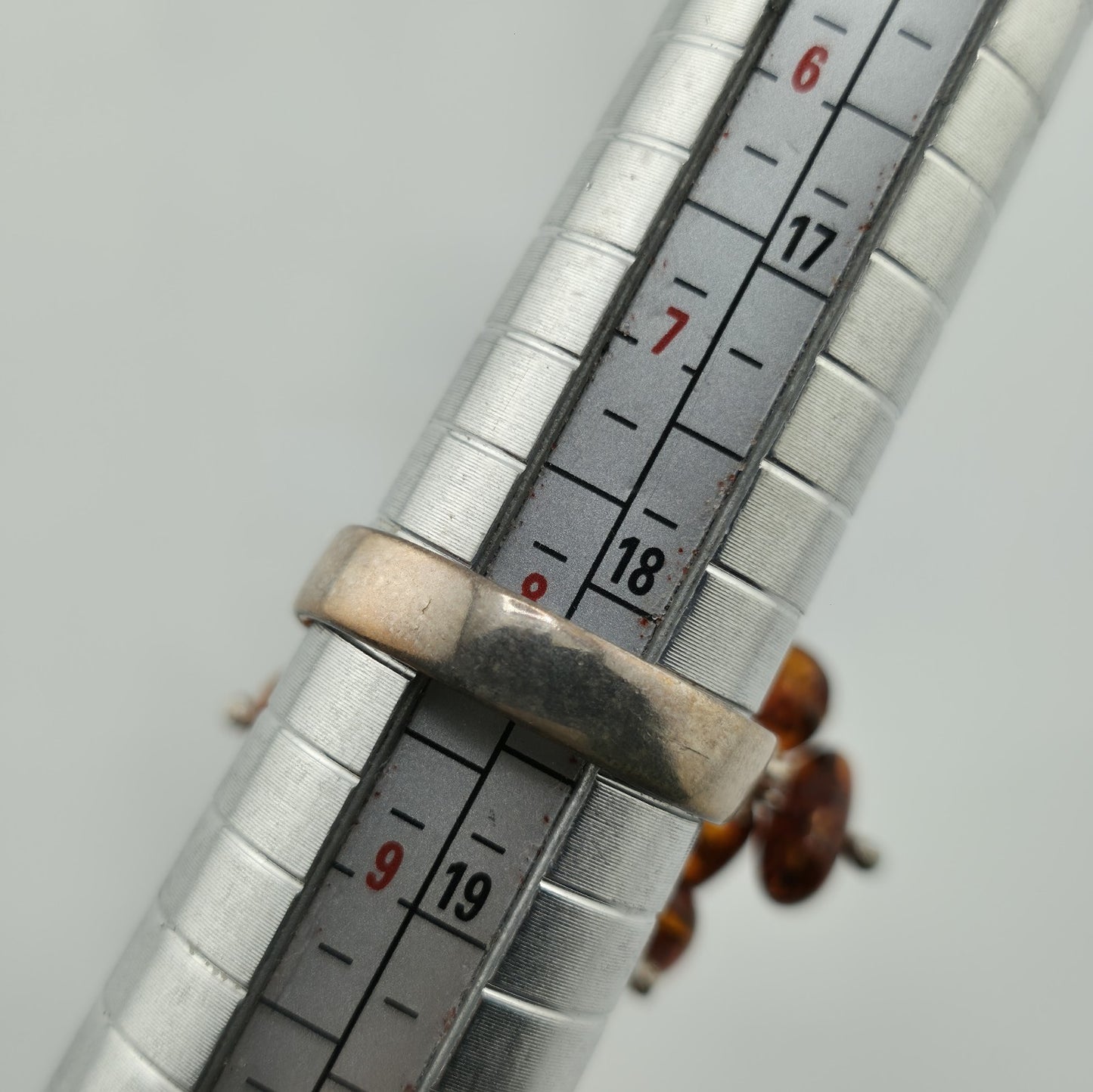 Baltic Amber Cluster Sterling Silver Ring Modernist Adjustable Vintage Polish