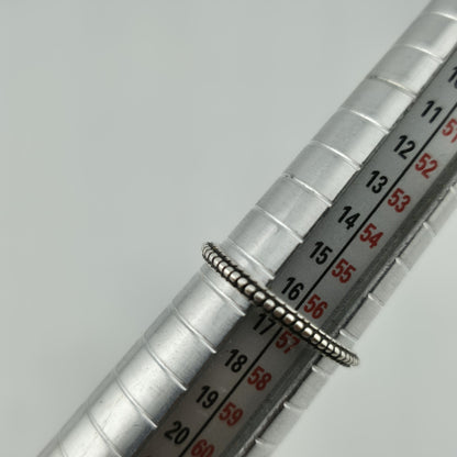 sterling Silver Ring 925 Art Deco Carved Dainty Stackable Minimalist 7.76