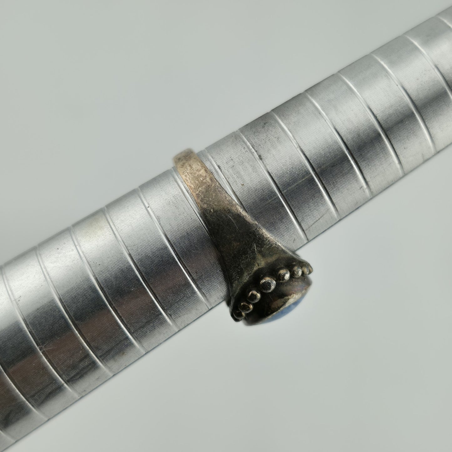 Sterling Silver Ring Oval Turquoise Size 8.76 Vintage