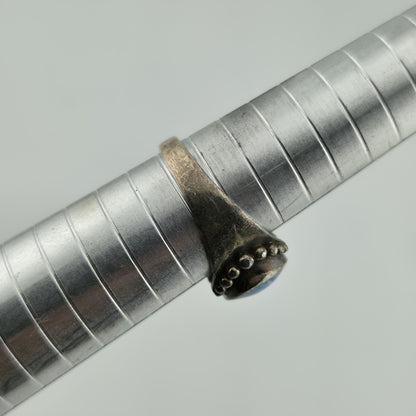 Sterling Silver Ring Oval Turquoise Size 8.76 Vintage