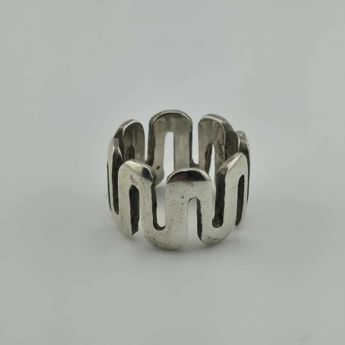 Vintage Modernist Wave Curled Sculpture Art Ring 1950’s Mcm  Size 8 Vintage