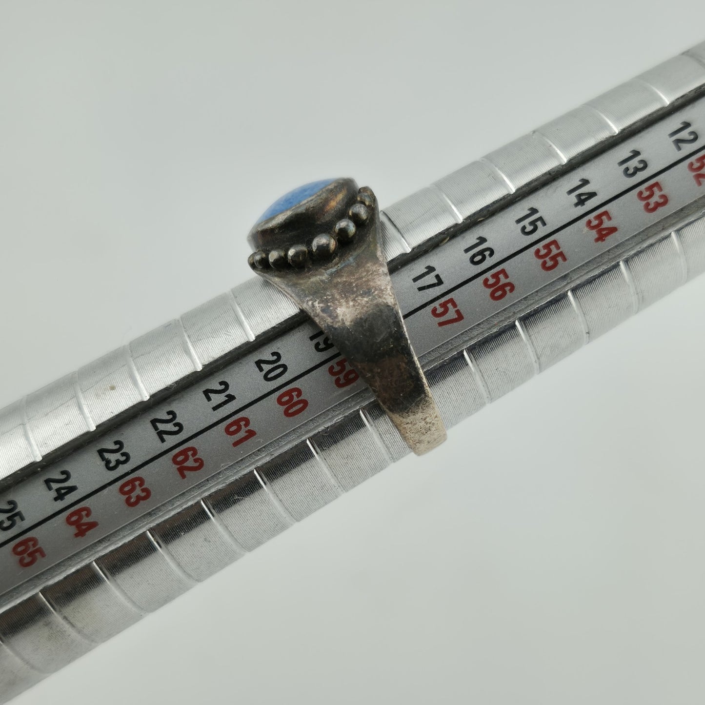 Sterling Silver Ring Oval Turquoise Size 8.76 Vintage