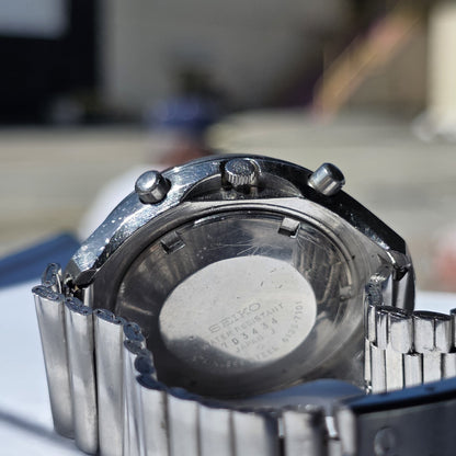 Seiko Helmet 6139-7101 Automatic Watch Chronograph 42mm Rare 1970's Vintage Work
