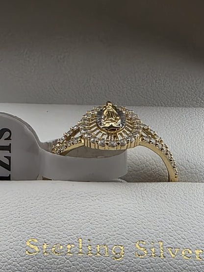 Cynthia Rowley Sterling Silver 925 Madonna Ring 8 Catholic Christian Oval Sm New