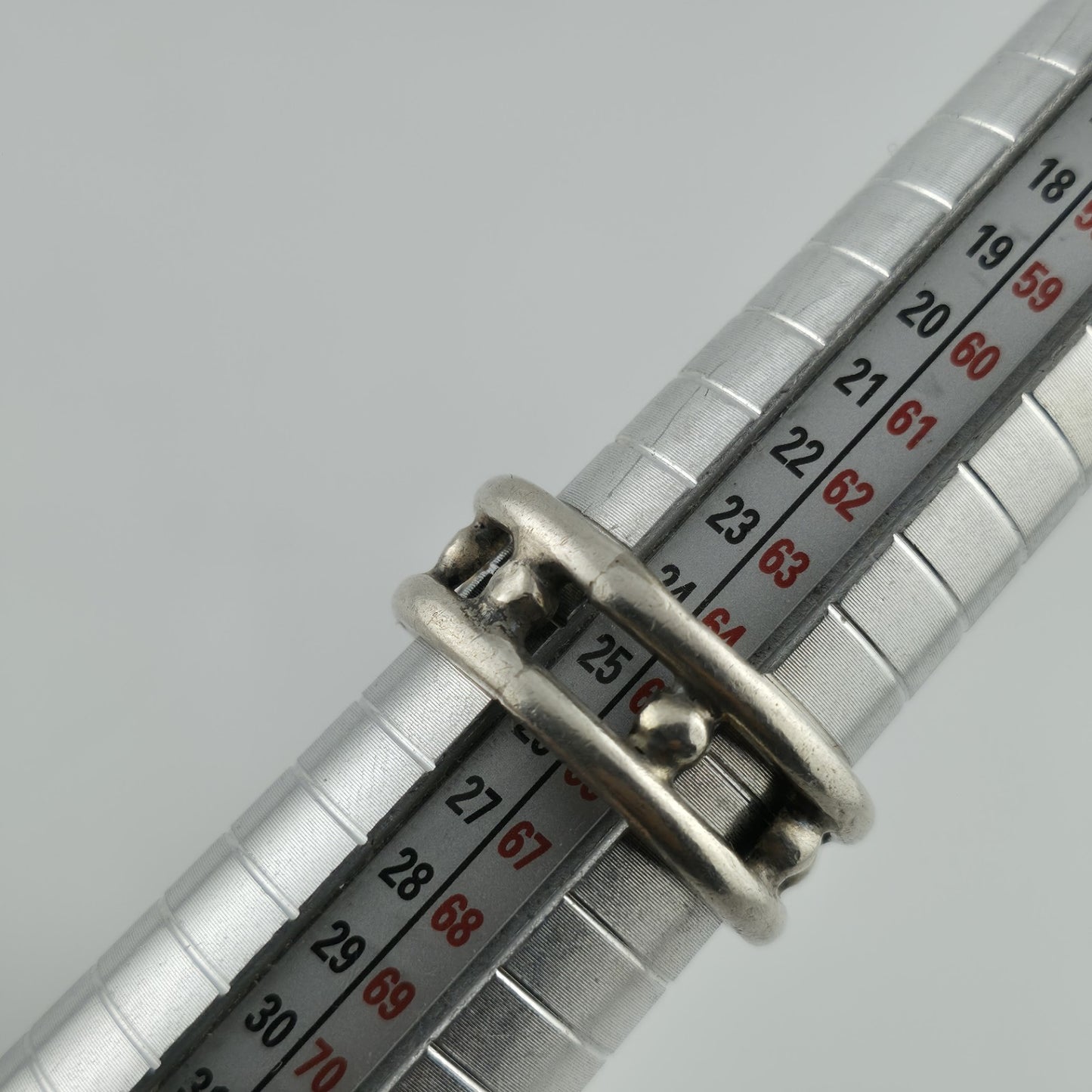 925 Sterling Silver Ring Vintage Mexico Beaded Band Artisan Large Size 11