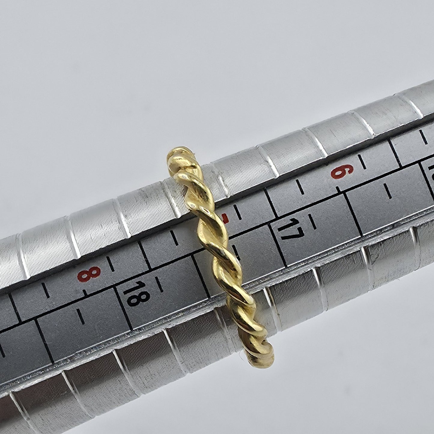 Gold Over Sterling Silver Twist Rope Band Ring Minimalist Stackable Signed  7