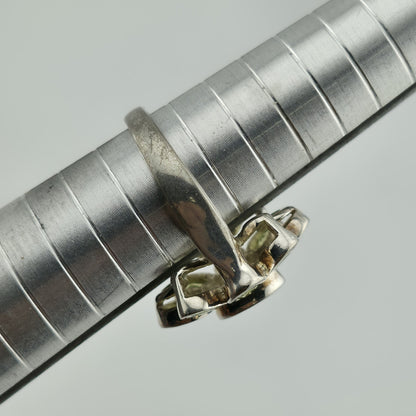 Ring PERIDOT Aquamarine STERLING SILVER 925 ARTISAN JEWELRY Size 6.5